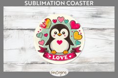 Love Penguin v2 Round Coaster Sublimation Product Image 1