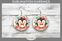 Love Penguin v3 Round Earrings Sublimation Product Image 1