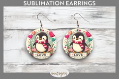 Love Penguin v4 Round Earrings Sublimation Product Image 1