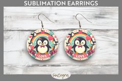 Love Penguin v5 Round Earrings Sublimation Product Image 1