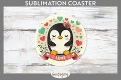 Love Penguin v6 Round Coaster Sublimation Product Image 1