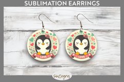 Love Penguin v6 Round Earrings Sublimation Product Image 1