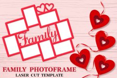Family Photoframe for Laser Cut, Valentines Photoframe SVG Product Image 1