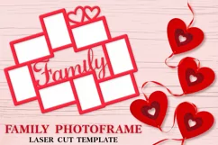 Family Photoframe for Laser Cut, Valentines Photoframe SVG Product Image 1