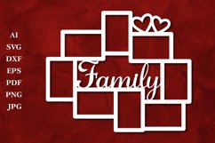Family Photoframe for Laser Cut, Valentines Photoframe SVG Product Image 2