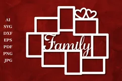 Family Photoframe for Laser Cut, Valentines Photoframe SVG Product Image 2