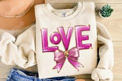 Love Pink Glitter Coquette PNG, Cute Valentine PNG, Love PNG Product Image 3