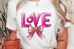 Love Pink Glitter Coquette PNG, Cute Valentine PNG, Love PNG Product Image 2