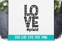 Love Plaid Christmas SVG Cut file Product Image 1