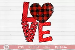 Plaid Love sublimation design preview