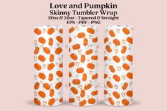 Love Heart pumpkin autumn skinny tumbler sublimation wrap with high resolution 300 DPI and transparant background perfect for 20oz and 30oz skinny tumbler