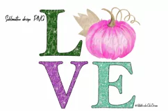 Love Pink Pumpkin. Sublimation Design PNG Product Image 1