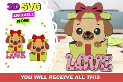 Love Puppy 3D SVG Product Image 1