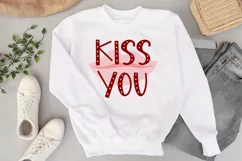 Kiss lips svg design on white sweatshirt mockup