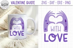 Heart Hand SVG Design on a white mug mockup
