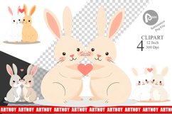 Clipart Love Rabbit Product Image 1