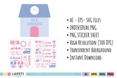 cute love train png set for crafting and stickers