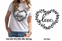 Love SVG| Valentine Floral Heart SVG| Love Heart Laser Cut