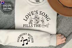 Love's Song Fills the Heart Sleeve SVG Product Image 1