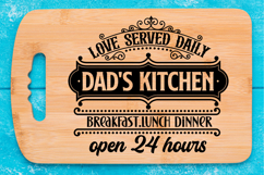 Love served daily Mom&#039;s kitchen SVG, Cutting Board SVG Product Image 1