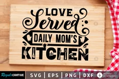 Love served daily moms SVG, Cutting Board SVG Design Product Image 1