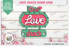 Love Shack Door Sign Laser Cut. Valentine Sign SVG Product Image 1