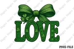 Love Shamrock Applique, St Patrick's Png Product Image 1