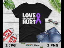 Love Shouldnt Hurt Png, Domestic Violence Png, Purple Ribbon Product Image 2