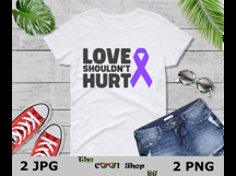 Love Shouldnt Hurt Png, Domestic Violence Png, Purple Ribbon Product Image 3