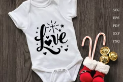 Love SVG Sign, Cross, Hearts - Christmas Ornament SVG Product Image 2