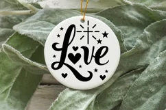 Love SVG Sign, Cross, Hearts - Christmas Ornament SVG Product Image 1