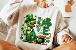St Patricks Day Dinosaur PNG, St Patrick's Day PNG, T-Rex Product Image 2