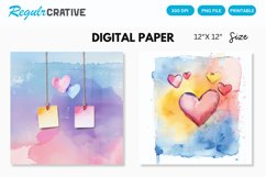 Love Sticky Notes Seamless Digital Paper, Love Pattern Product Image 1