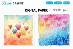 Love Sticky Notes Seamless Digital Paper, Love Pattern Product Image 1