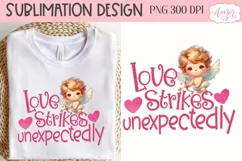 Love strikes PNG sublimation for Valentine's day Product Image 1