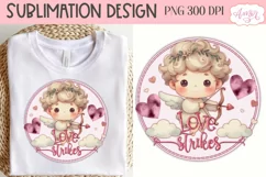Love strikes sublimation PNG design for Valentine's day Product Image 1