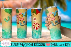 beach and summer design for tumbler sublimation