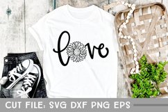 Love with Sunflower, Hand Lettered Summer Floral SVG Product Image 2