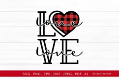 love buffalo plaid heart valentines day svg by shine green art