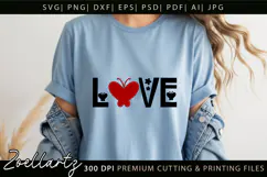Valentine's Day SVG PNG Love Butterfly Flower SVG for Cricut Product Image 1
