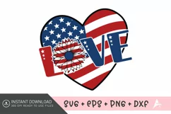 Love SVG, Independence Day SVG, Patriotic SVG, USA Flag SVG Product Image 1