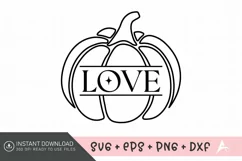 Love SVG Design , Pumpkin SVG , Autumn SVG, Harvest SVG Product Image 1