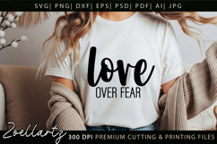 Love Over Fear Christian Quote SVG Jesus Faith T-shirt Mug Product Image 5