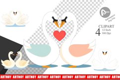 Clipart Love Swans Product Image 1