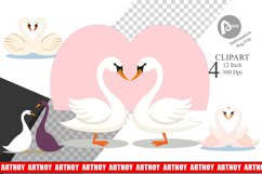 Clipart Love Swans Product Image 1