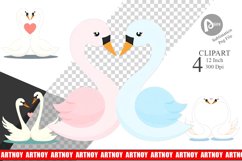 Clipart Love Swans Product Image 1