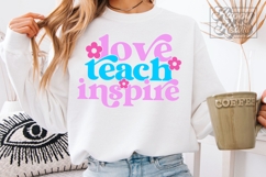 Love Teach Inspire SVG PNG - Floral Teacher Shirt Gift Product Image 1