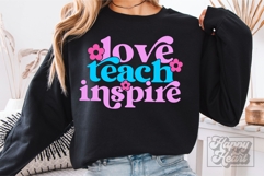 Love Teach Inspire SVG PNG - Floral Teacher Shirt Gift Product Image 6