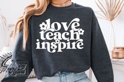 Love Teach Inspire SVG PNG - Floral Teacher Shirt Gift Product Image 2