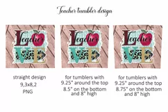Love Teacher Sublimation Design. Skinny Tumbler Wrap Product Image 2
